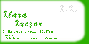 klara kaczor business card